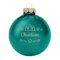 Deitert Weihnachtskugel mit Namen oder Wunschtext graviert, Ø 8cm, personalisierte Christbaumkugel aus Glas (glänzend), individueller Weihnachtsbaumschmuck mit Gravur, Tannen-Motiv, Petrol