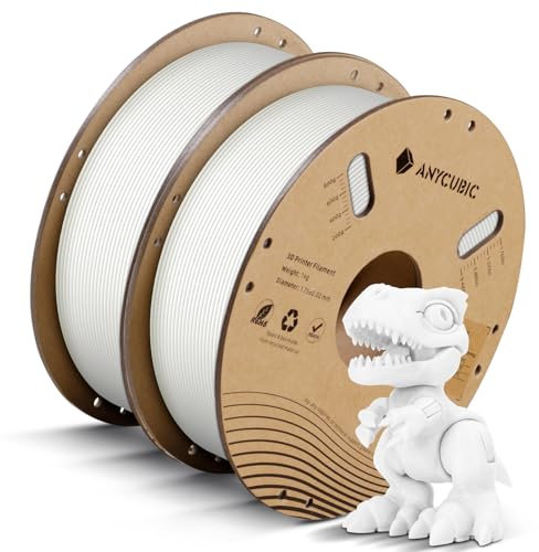 ANYCUBIC Hohe Geschwindigkeit PLA Filament 1.75mm, Refill Filament und Spool Kit, 2KG High Speed PLA, Intelligente Identifikation, HS PLA Weiß