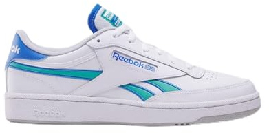 Reebok Sneaker da uomo Low-M, Bianco/Blu Cinetico/Verde Scatenato, 13 Women/11.5 Men