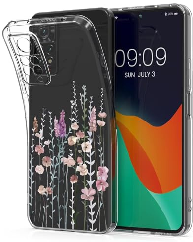 Kaywzo Hülle für Xiaomi Redmi Note 11 4G/11S,Transparent TPU Handyhülle mit Gemälde Blume Muster,Ultradünn Stoßfester Schutzhülle,Schön Silikon Cover Case-3