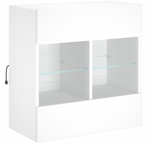 vidaXL Mueble de TV de Pared con Luces LED Blanco 58,5x30x60,5 cm