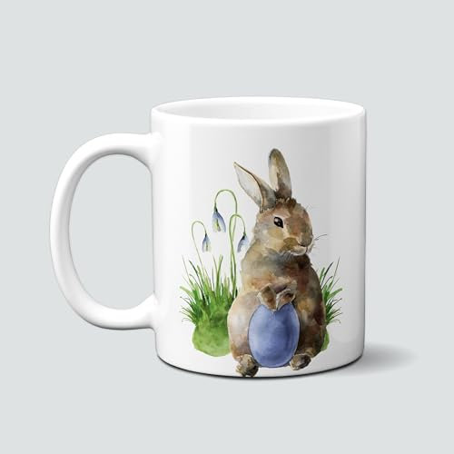 Graffdesign - Tasse - Kaffeebecher - Coffee - Kaffee - Ostern - Easter - Häschen mit Osterei - G-OT-06