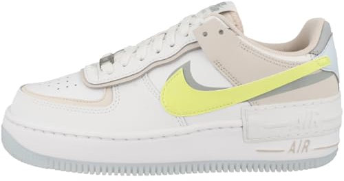 NIKE Damen Air Force 1 Shadow Sneaker, White Lt Lemon Twist Wolf Grey, 43 EU