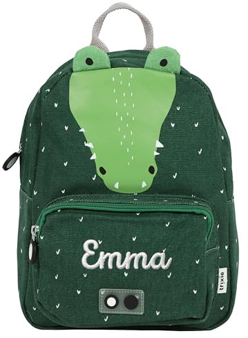 Trixie Kinderrucksack mit Namen personalisiert bestickt (Krokodil, Rucksack GROß/BIG)
