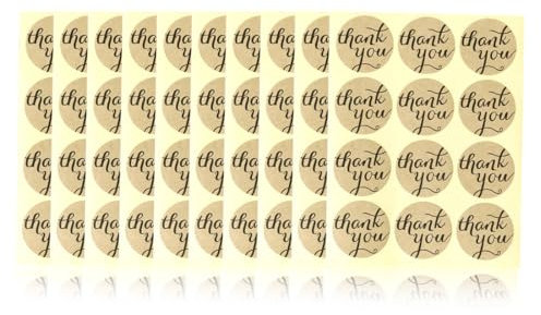 SGERUFZ 120 Pcs Etichette Adesive Rotonde Kraft Personalizzate Autoadesive Rotolo Chiudipacco Fatto a Mano