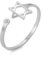 Dreamtimes Davidstern Ringe für Frauen Edelstahl einstellbare offene Ringe mit klarem Zirkon Hexagramm jüdischer Ring Herz des Glaubens Davidstern jüdischer Schmuck (Silber)