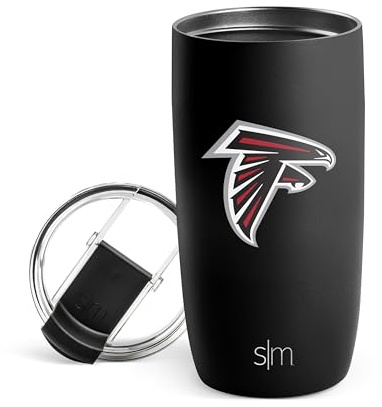 Simple Modern Atlanta Falcons Coffee Mug with Flip Lid | 16oz | NFL | Voyager Officially Licensed Falcons Stainless Steel Coffee Tumbler | Football Gift for Men, Dad, Him, Her
