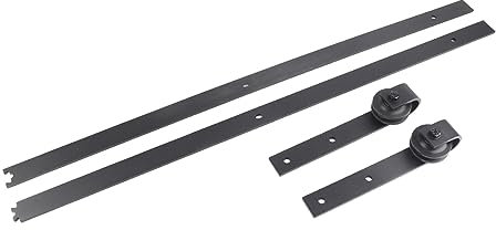 Ferramenta Moderna per Porta Scorrevole del Fienile, Salvaspazio con Ruota, Materiale in Acciaio Al Carbonio, capacità da 90 Kg a 100 Kg, per Creazioni in Stile Cabina e Design