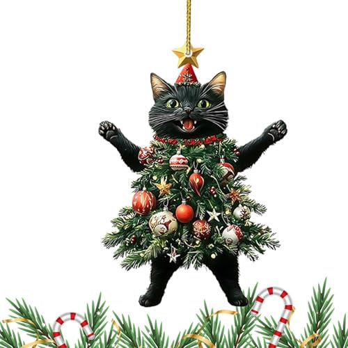 Cat Ornaments For Christmas Tree, Cat Christmas Ornaments, Christmas Tree Decoration, Cute Kitten Pendant Christmas Decorations, Car Interior Accessories Decoration