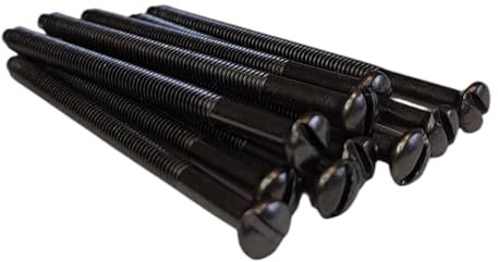 M3.5mm X 75mm Long Black Nickel Electrical Machine Screws for Light Switch Plug Socket - Pack of 10