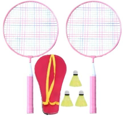 Harilla Set da Tennis per Bambini, Set da Badminton e Racchette da Tennis, Racchette da Tennis per Bambini per Il Giardino, Rosa