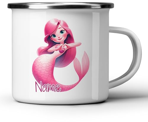 GRAZDesign Taza de sirena con nombre personalizado esmaltado taza para niña 300 ml