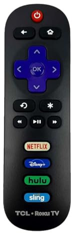 OEM Replacement Remote Control Compatible with All TCL Roku Smart TVs【Only Works with TCL Roku TV, Not for Roku Stick and Roku Box】(Netflix/Disney Plus/Hulu/Sling)