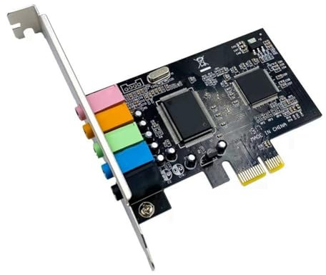 Juqoyue Carte Son Intégrée pour Ordinateur de Bureau PCI-E 5.1 avec Son Numérique 3D pour Les Jeux et la Musique. Son Stéréo 24 Bits avec Champ de Réverbération, Compatible avec Win7.