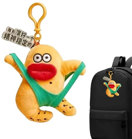Schlüsselanhänger Plüsch Tier – weiches Spielzeug, Figur | Anhänger inspiriert von Anime-Charakteren, dekoratives Geschenk für junge Liebhaber von stylischen Taschen und verspielten Accessoires, gelb
