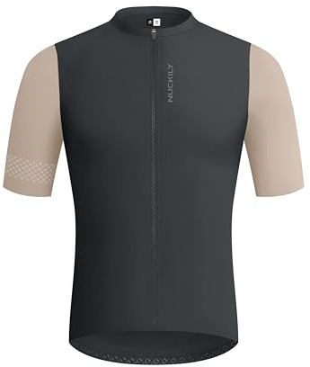 NUCKILY Radtrikot Herren Kurzarm, Rennrad Trikot Fahrrad Trikots mit Taschen Fahrradtrikot für Straßen- und Bergfahrten