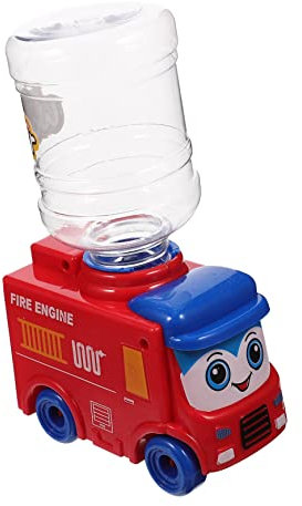 Toyvian Mini Water Dispenser for Fire Truck Design Interactive Pretend Play Water Cooler Enhances Self Care Skills Creativity for Parent Interaction