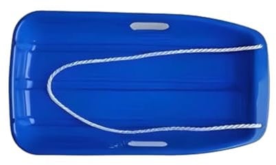 QUXVUIS Große Dicke Kunststoff Ski für Erwachsene, Gras, Skifahren, Sand, Gleitbrett, Kinder, Bremse, robuster Schlitten, Rodel mit Seil, Kleine Größe 65 cm blau