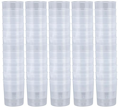 Bicchieri graduati in plastica da 100 ml, 100 pezzi, bicchieri trasparenti con segni di graduazione per resina, vernice, oli e uso in laboratorio
