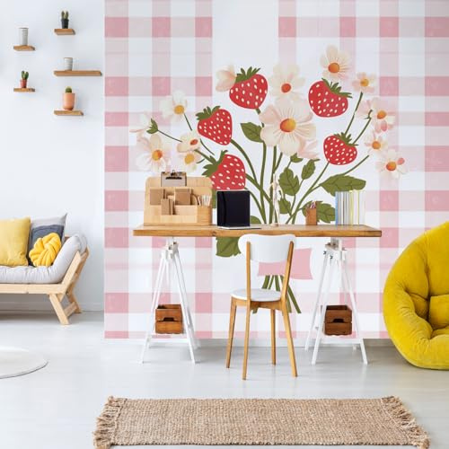 Papier Peint Panoramique Salon Peinture à l'huile Rose Papier Peint 3D Intissé Thème de l’Espace Ciel étoilé Décoration Murale Salle de Bain Interieur Imperméable pour Salon et Chambre 500x280 cm