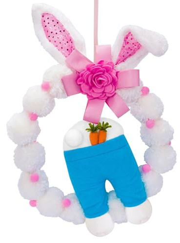 Gcljlmy Osterhasen-Kranz, Osterhasen-Hintern mit Ohren, niedlicher Cartoon-Foto-Requisiten, Türkranz für Terrasse, Fenster, Dekoration