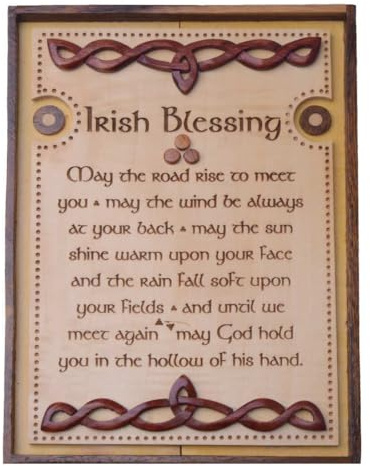 Royal Tara Wooden Wall Plaque With Old Irish Blessing Design