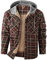 Mr.Stream Herren Thermohemd Flanellhemd Winterjacke Fleecefutter schützendem Innenfutter Holzfällerhemd Arbeitshemd Hoody 3252 Coffee M