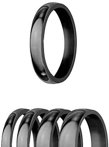 Treuheld Ring - Edelstahl - 4 Breiten - Glänzend - Schwarz [21.] - Breite: 3mm - Ringgröße: 57