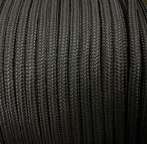 50m x 10mm Black Strong Braided Polypropylene Plaited Poly Rope Cord Yacht Boat Sailing