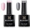 BLUESKY Set 80611 Winter Glow + QXG546 Medium Grey Gellack | Gel-Nagellack für glänzende und schöne Nägel | Langer Halt von bis zu 3 Wochen | 2x 10m