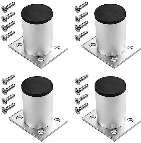 TOVOT 4 Pièces 6cm Pieds de Meuble Pieds d'armoire en Métal Pieds Ronds pour Table Canapé