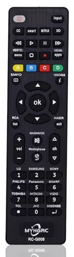 MYHGRC Telecomando Universale TV compatibile con telecomandi multimarca, facile da abbinare a Samsung LG Sony TCL Insignia Hisense Sharp Philips Toshiba Hitachi La configurazione della TV è semplice