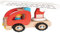 Goki - Camion de Pompiers d'escalier Véhicules télécommandés, Couleur (Rouge) (55789)