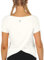 icyzone Damen Sport T-Shirt Kurzarm Yoga Top Schnell Trocken Elastisch Fitness Gym Oberteile (L, Off White)