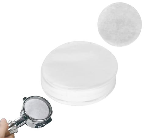 100 piezas Filtro de Café De Papel, filtros de café blanco, papel de filtro natural de repuesto redondo para cafeteras y cafeteras Moka Pot(60mm de Diámetro)