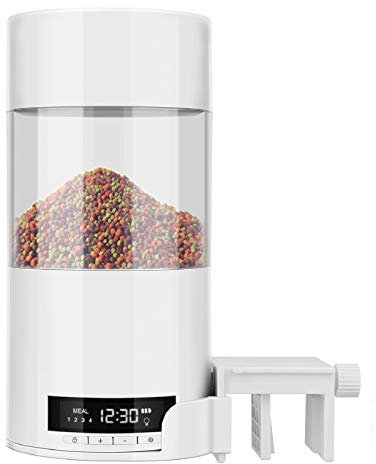 Alimentador Automático de Peces 500ml Dispensador Comedero Acuario con Pantalla LCD e Temporizador para días Festivos y Fines de Semana