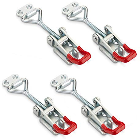 4er Set JUNKER Spannverschluss M6 (Haltekraft 220kg, abschließbar) Stahl verzinkt verstellbarer Kistenverschluss