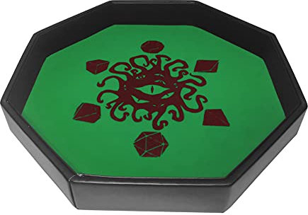 Fate Watcher WÜRFELBRETTER EXTRA Gross aus Kunstleder und Samt | KOMPATIBEL mit Allen Arten von Tabletop- und Rollenspielen wie D&D, Warhammer und Call of Cthulhu (Grün)