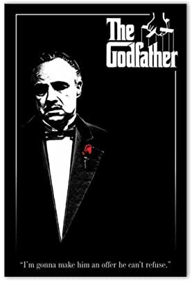 ZHONGYUTONG Godfather Poster Klassischer Gangster Film Leinwand Kunstdruck Gemälde Wandbild für Wohnzimmer Küche Schlafzimmer Wohnkultur (Kein Rahmen, 30x45cm)