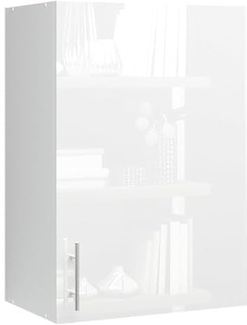 JD Greta 500mm Kitchen Wall Cabinet with Door – Wall Unit – White Gloss – Modern Storage Cupboard