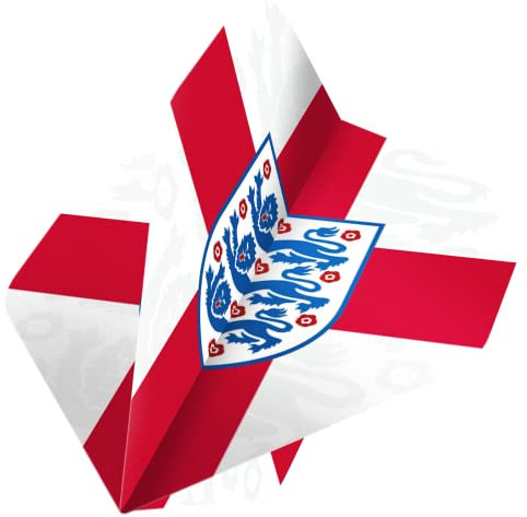 Darts Corner England Dart Flights | Offiziell lizenziertes England FA St Georges Cross in Standard Nr. 2 Form (F3856) 3 Sets