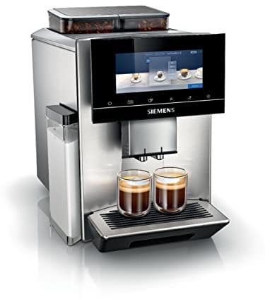Siemens Kaffeevollautomat EQ900 TQ907D03, App-Steuerung, Full-Touch Display, Barista-Modus, Geräuschreduzierung, bis zu 10 Profile, automatische Dampfreinigung, 2 Bohnenbehälter, 1500 W, edelstahl