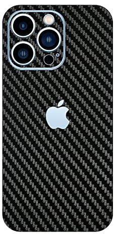 GIOPUEY[2 Stück Rückseite Folie Kompatibel mit iPhone 14 Pro, iPhone 14 Pro Rückseite Schutzfolie, Kohlefaser-Textur, Matte Textur, Anti-Fingerabdruck, Anti-Kratzer - Black