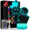 Eygerur Kit Lampe Goku 2-en-1, Manga Goku Veilleuse 3D LED Illusion pour Enfants, USB Smart Remote Control Goku Lampe Chevet 16 Couleurs NoëL Goku Cadeau Chambre D'Enfant DéCoration Cadeau De Vacances