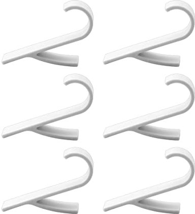 Jagowa 6PCS Bath Hook Holder for Towel Plastic Coat Door Hook Towel Rail Radiator Hooks for Bathroom Kitchen(White Transparent)