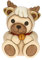 THUN, Teddy Vestito da Renna in Ceramica Decorata a Mano, Versione Media, Addobbo Natalizio, Idea Regalo, 9.5x9x13.2 cm h