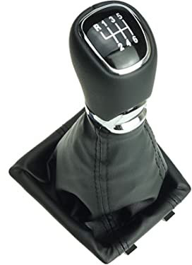 Newtown2700-parts Schaltknauf aus Leder, Schaltmanschette kompatibel für Skoda Octavia 3 III 5E 2012-2021 6 Gang