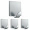 Mr. Gadget's Solutions 6 x Self Adhesive Stainless Steel Strong Silver Sticky Square Shape Hanging Hooks Stick on Wall Door for Kitchen Bathroom & Living Room