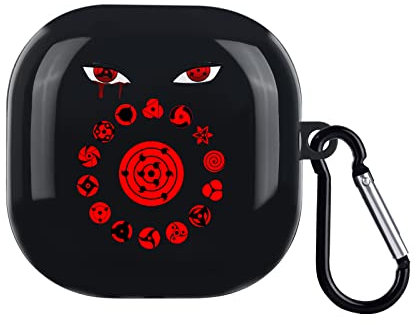 Anime Case for Samsung Galaxy Buds 2 Pro(2022)/buds Pro/Buds 2/Buds live/Buds FE with Portable Keychain for Girls Boys Teen,Cool Cartoon Design Soft Wireless Shockproof TPU Protective Cover