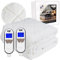 GlamHaus Electric Blanket - Luxurious Diamond-Quilted Sherpa Fleece - 9 Heat & 10 Timer Settings - Individual Body & Feet Settings - Deep Elasticated Skirt - Machine Washable (King)